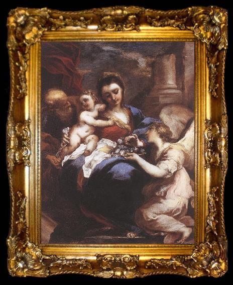 framed  CASTELLO, Valerio Holy Family with an Angel fdg, ta009-2